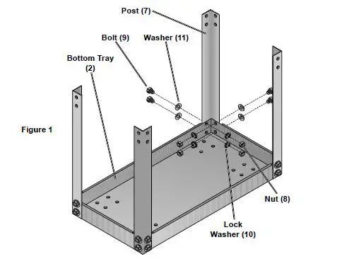U S GENERAL 5107 Two Shelf Steel Service Cart fig1
