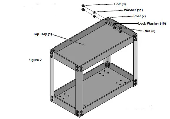 U S GENERAL 5107 Two Shelf Steel Service Cart fig2