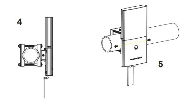 GRANDSTREAM GWN7600LR Outdoor Long Range 802.11ac Wave-2 WiFi Access Point Installation Guide - Install the 2x Assembled screws to fix GWN7600LR