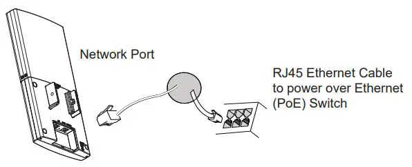 GRANDSTREAM GWN7600LR Outdoor Long Range 802.11ac Wave-2 WiFi Access Point Installation Guide - Plug the other end into the uplink port of the power over Ethernet (PoE) switch