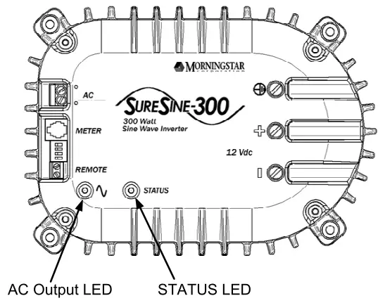 Morningstar SureSine-300 Watt Pure Sine Wave Inverter LED Identification