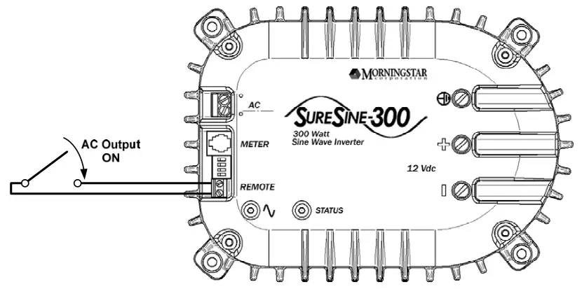 Morningstar SureSine-300 Watt Pure Sine Wave Inverter Remote On/Off Wiring Diagram