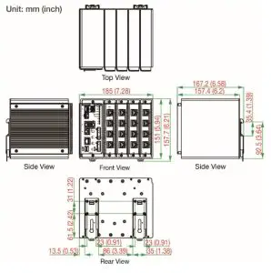MOXA EDS-600 Series EtherDevice Switch - side view