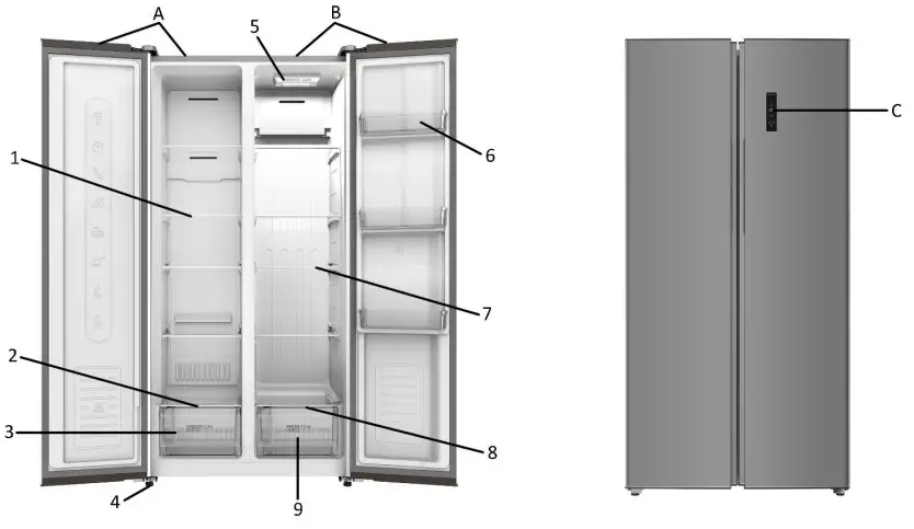 BestMatic SBS 126510 1 Side by Side Refrigerator - STRUCTURE ILLUSTRATION