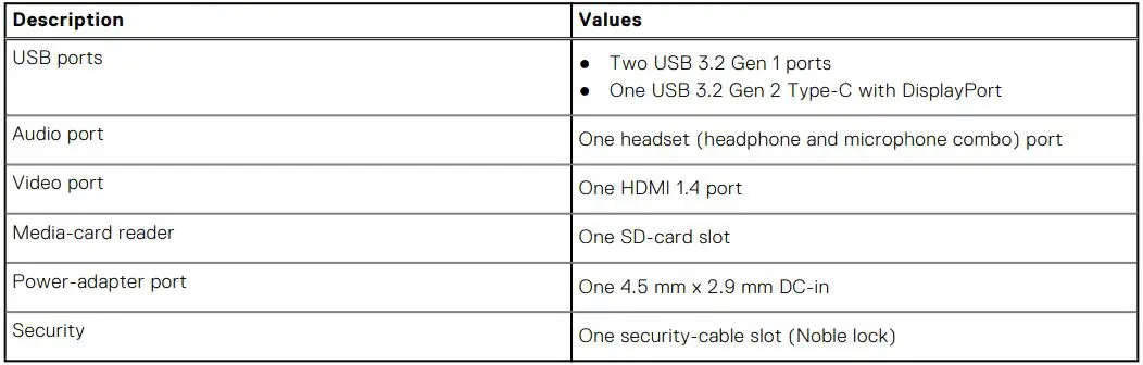 DELL Inspiron 5406 2-in-1 - External ports