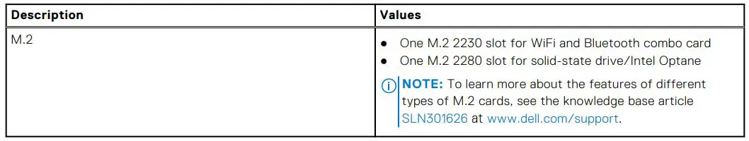 DELL Inspiron 5406 2-in-1 - Internal slots