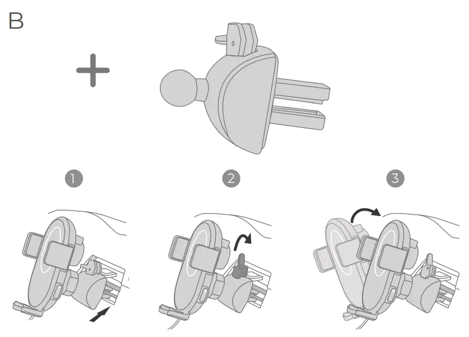 MPOW Auto-Lock Wireless Car Charger Mount - Installation 2