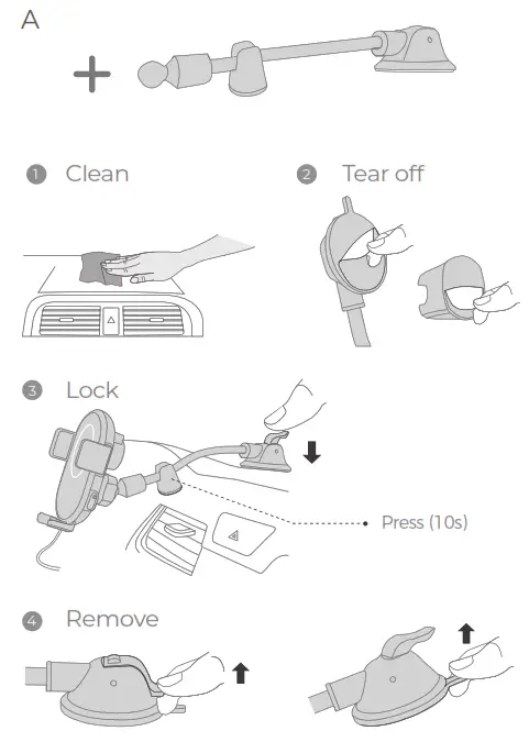 MPOW Auto-Lock Wireless Car Charger Mount - Installation
