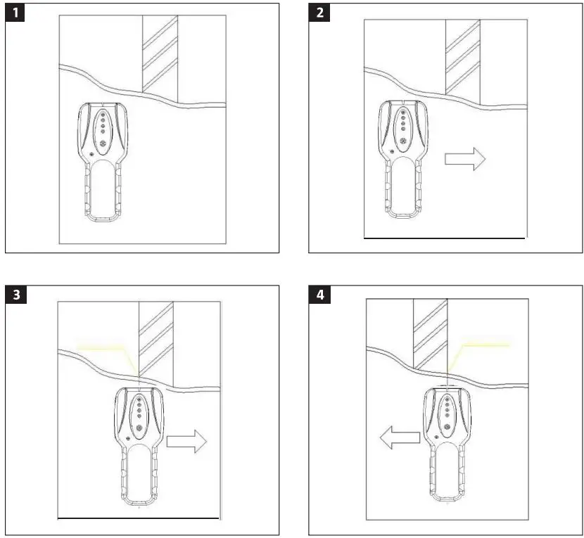 MEEC TOOLS 010986 Stud Detector Instruction Manual - Fig 1,2,3,4