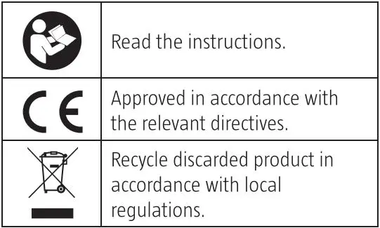 MEEC TOOLS 010986 Stud Detector Instruction Manual - Symbols