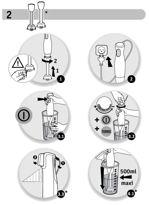 Tefal HB46E8 Eco Respect Hand Blender Instruction Manual - How to use