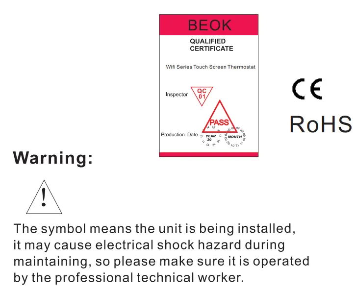 BEOK TGR87 Round WiFi Fan Coil Thermostat Instruction Manual - Our Service