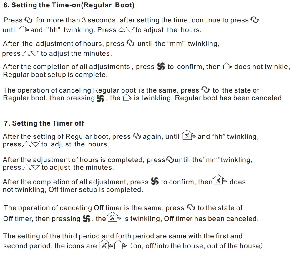 BEOK TGR87 Round WiFi Fan Coil Thermostat Instruction Manual - Thermostat Operation Instruction