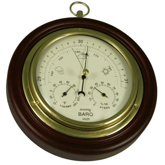 ambient weather WS-YG315 Cherry Finish Brass Dial Traditional Weather Station