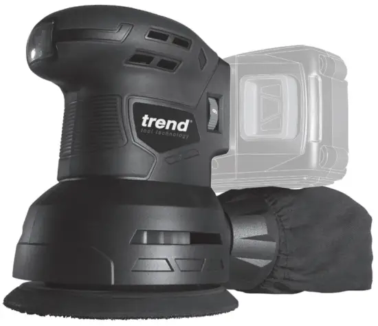 trend T18S ROS125B 125mm 18V Li Ion TXLi Cordless Random Orbit Sander