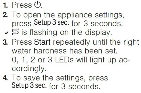 FIG 4 Setting the water softening system
