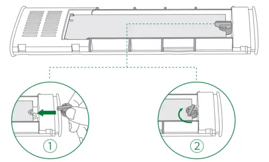 Put the fixing clip and rotate clockwise