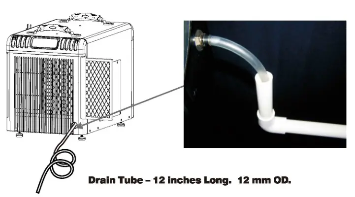 baseaire AirWerx 90 Dehumidifier - Recommended Drain Option-Transition to PVC Pipe