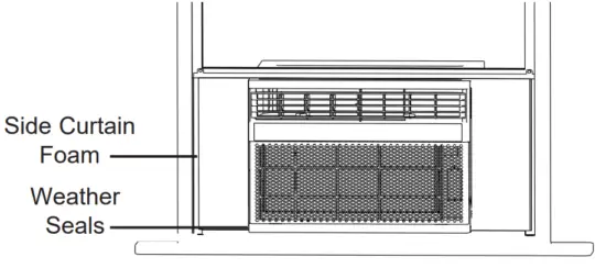 GE Appliances AHTK18BA Room Air Conditioner - curtain and frame