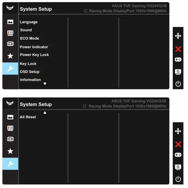 ASUS VG24V1B Series LCD Monitor - System