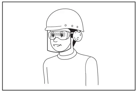 makita DUR369 Brushless Brush Cutter Bare Unit Owner's Manual - Always wear protective goggles