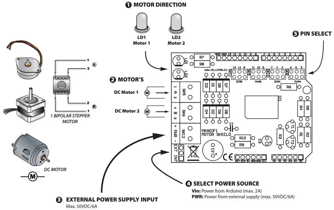 velleman MA03 Motor and Power Shield Kit for - fig3
