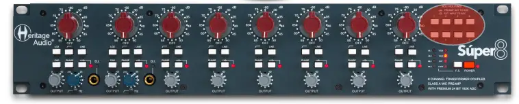Heritage Audio 545506 8 Channel Transformer Class A Mic Preamp with Premium 24 Bit 192K ADC Rackmount-fig12