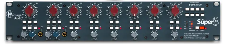 Heritage Audio 545506 8 Channel Transformer Class A Mic Preamp with Premium 24 Bit 192K ADC Rackmount-fig8