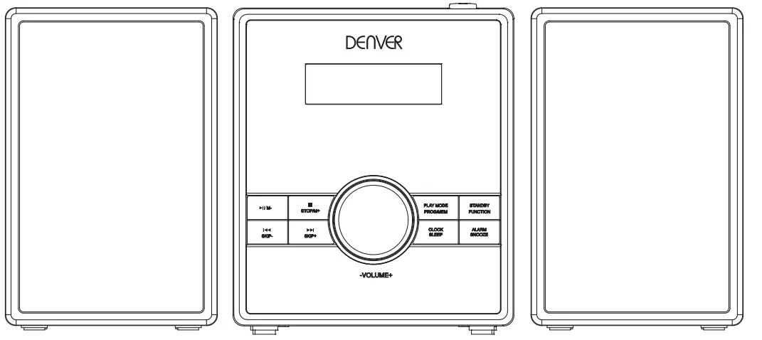 DENVER MCA-230MK2 CD Player with FM Alarm Clock PLL Radio-PROD