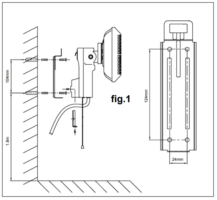 SEALEY IWMH2003 Wall Mounting Infrared Quartz Heater - fig 2