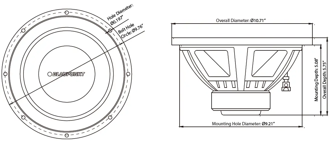 BLAUPUNKT-10-Single-Voice-Coil-Subwoofer-with-600W-Power-(GBW101)-fig-1