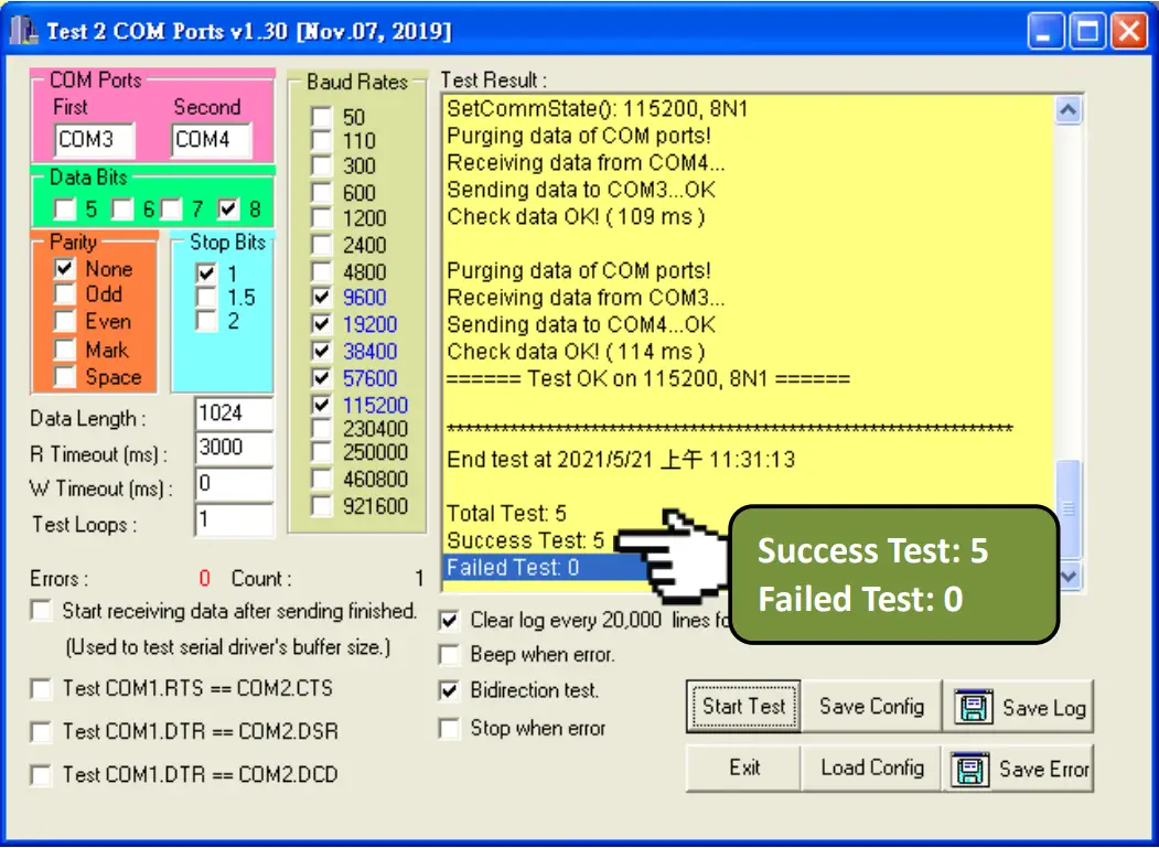 ICP DAS PCIe S142i Serial Communication Board - Successful Testing