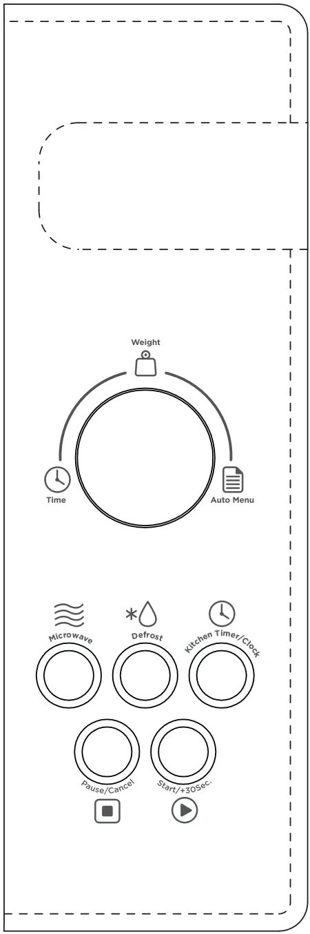 Midea AM820C2RA Microwave Oven - Control Panel