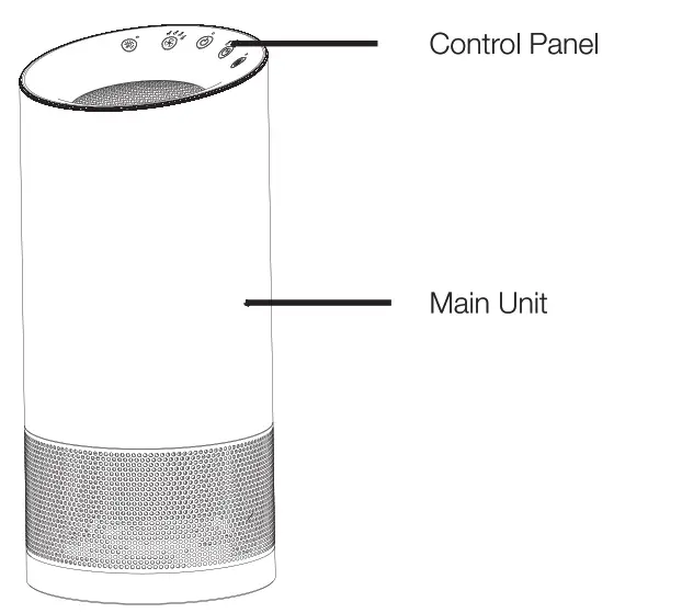 Hunter HP400 True HEPA Round Tower Air Purifier - control penel