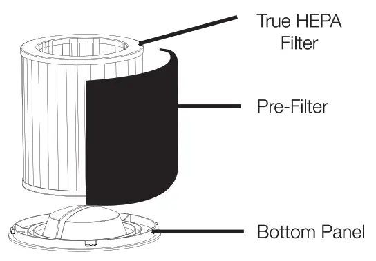 Hunter HP400 True HEPA Round Tower Air Purifier - control penel2