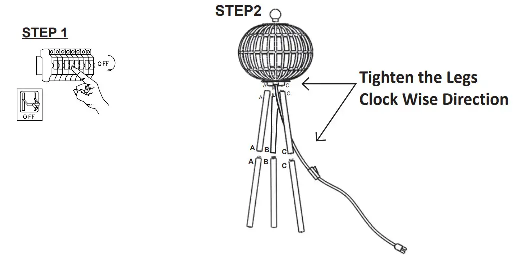 QAZQA 104277 Canna FL 40 Black Tripod - Figure 1