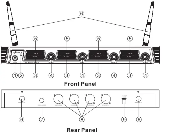 Pyle=PDWM4520-Pyle-4-Channel-Wireless-Microphone-System-Fig-1