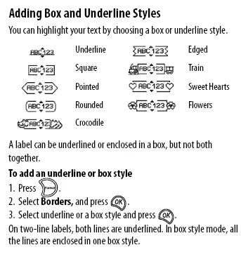 Adding Box and Underline Styles