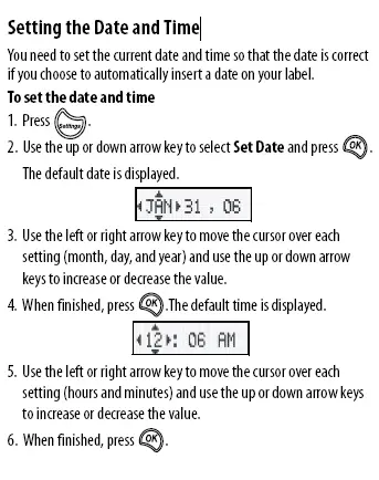 Setting the Date and Time