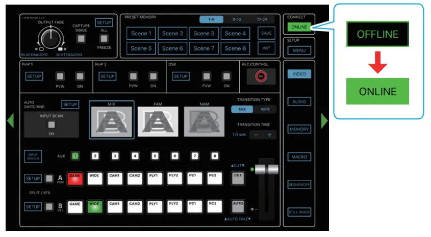 Roland V 8HD HD Video Switcher - iPad