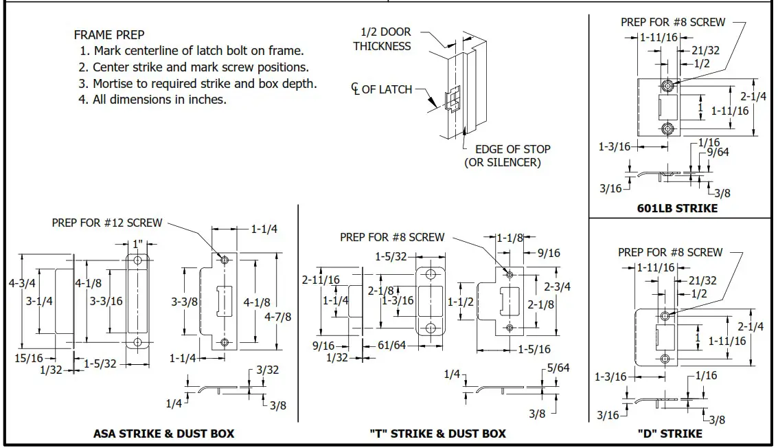 ABH MANUFACTURING INC LR6000Q Ligature Resistant Cylindrical Latches - INSTALLATION INSTRUCTIONS 4