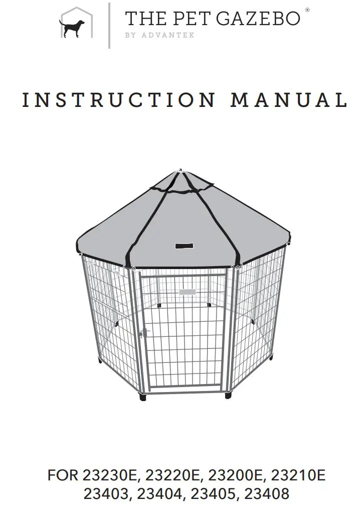 THE PET GAZEBO 23230E Pet Gazebo Instruction Manual
