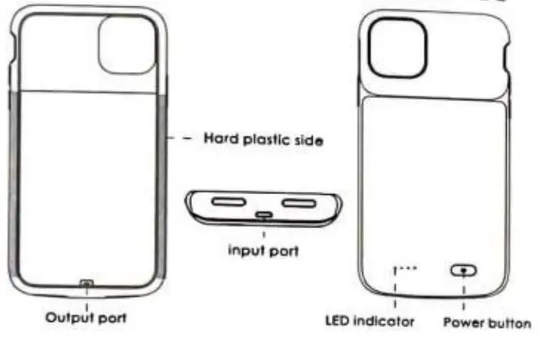NEWDERY External Battery Case for iPhone Series - .Product Diagram