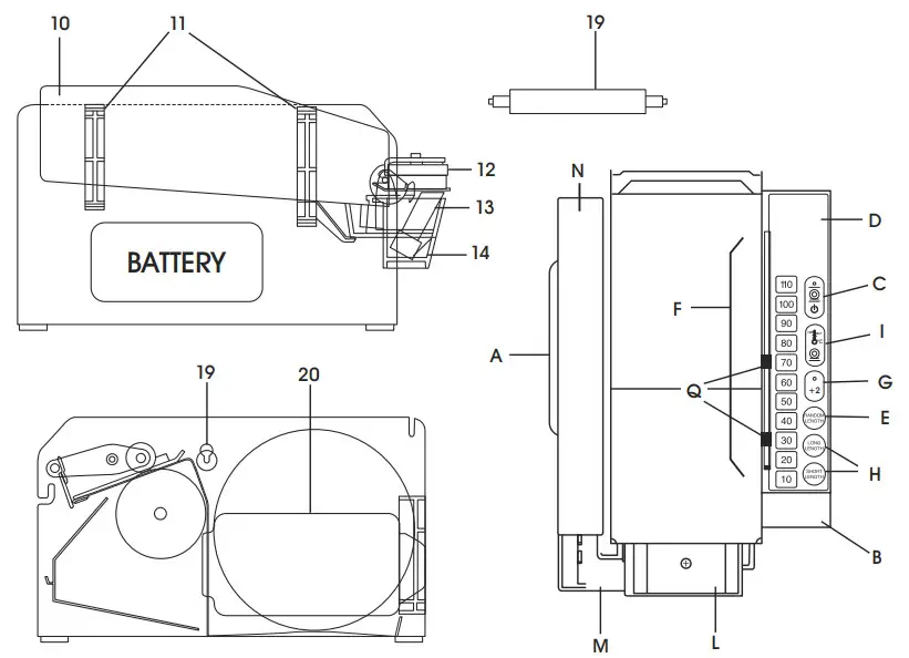 ULINE H-2243 Battery Operated Kraft Tape - REFERNCE