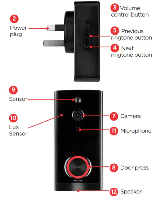 Brilliant 22163 Smart WiFi Video Doorbell-Chime - Microphone