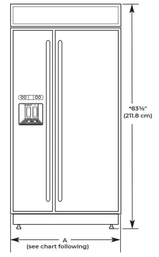 JENNAIR JBSS42E22L 42 Inch Counter Depth Built In Side by Side Refrigerator - dimensions2