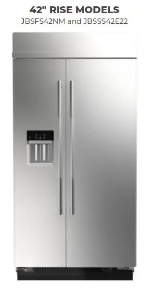 JENNAIR JBSS42E22L 42 Inch Counter Depth Built In Side by Side Refrigerator - fig 1
