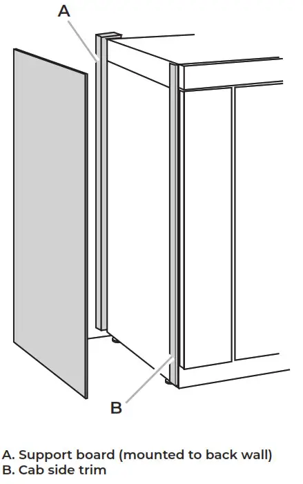 JENNAIR JBSS42E22L 42 Inch Counter Depth Built In Side by Side Refrigerator - side panel