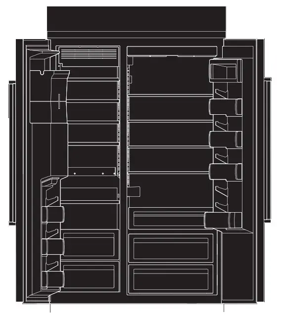 JENNAIR JBSS42E22L 42 Inch Counter Depth Built In Side by Side Refrigerator