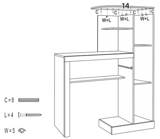 JCM Office Furniture Desks and Tables - part list 12